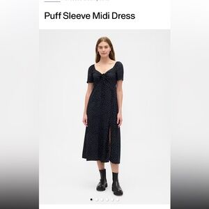 Gap Puff Sleeve Midi Dress NWT